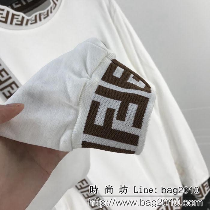 FENDI芬迪 19FW秋冬新款 FF織帶拼接小高領衛衣 最火爆FF系列 情侶款 ydi1199